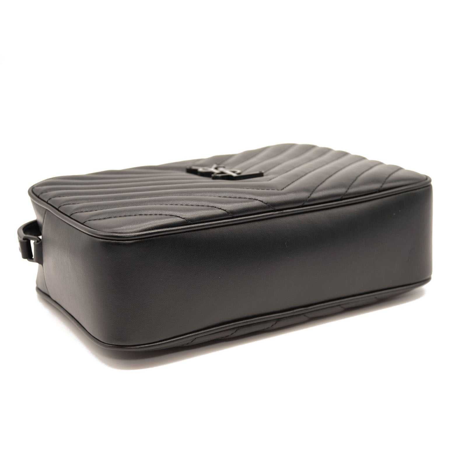 NEW SAINT LAURENT Calfskin Matelasse Monogram Monochrome Lou Camera Bag Black Noir