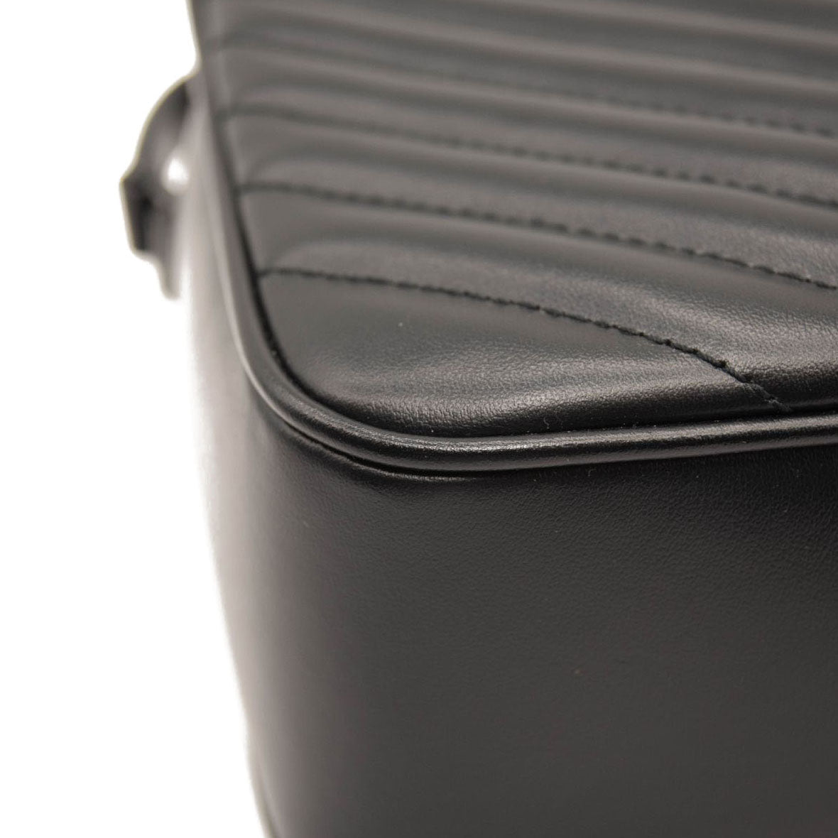 NEW SAINT LAURENT Calfskin Matelasse Monogram Monochrome Lou Camera Bag Black Noir