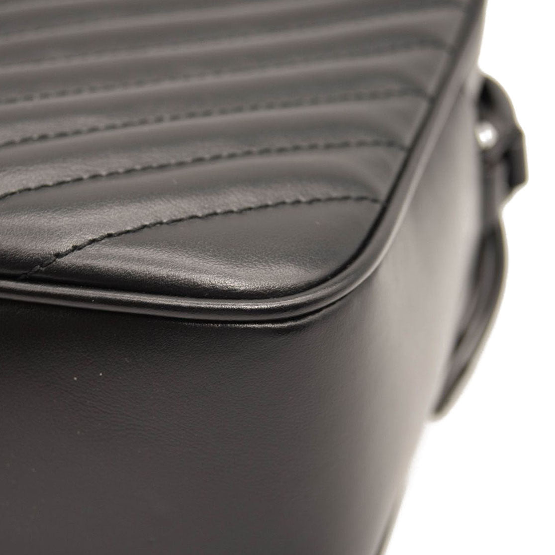 NEW SAINT LAURENT Calfskin Matelasse Monogram Monochrome Lou Camera Bag Black Noir