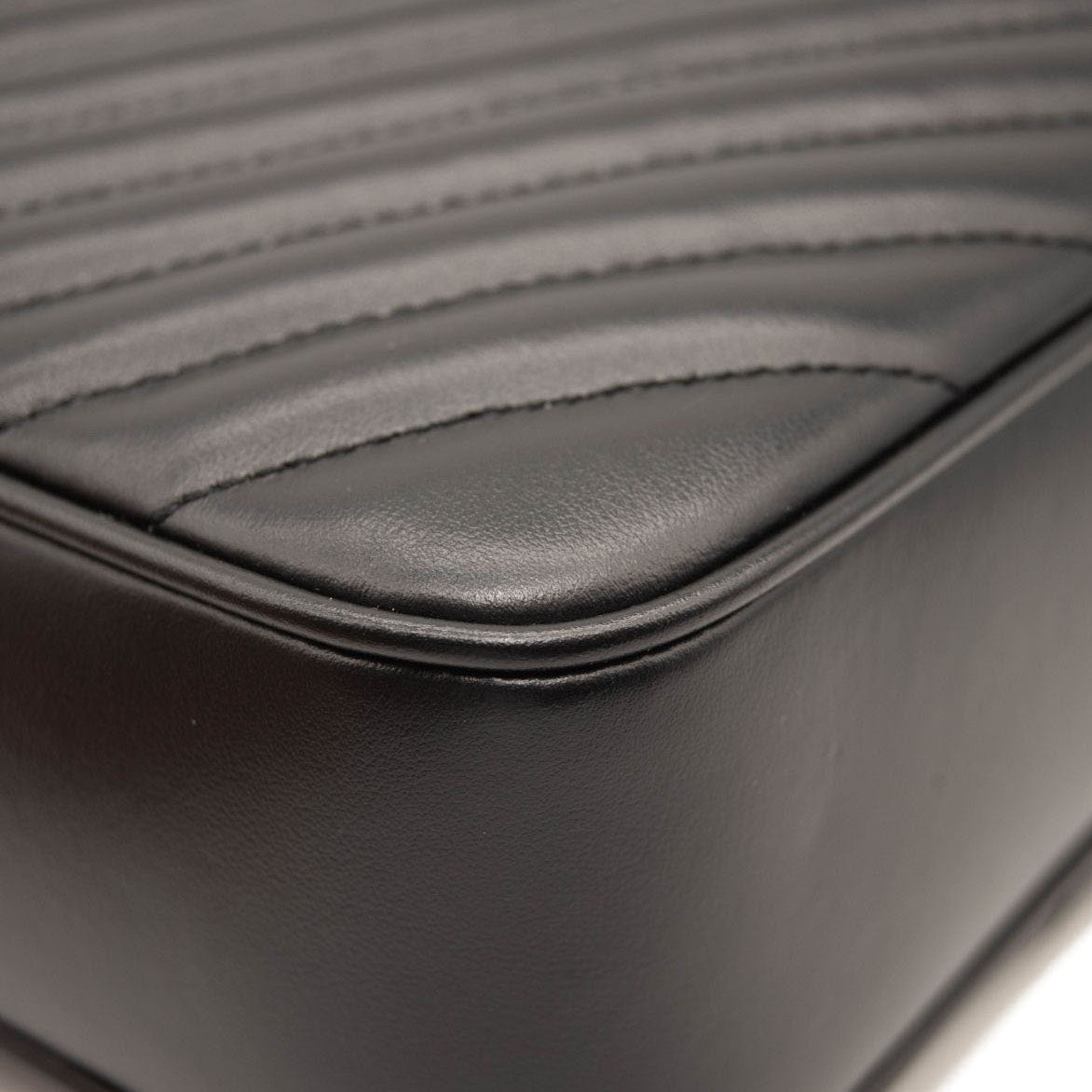 NEW SAINT LAURENT Calfskin Matelasse Monogram Monochrome Lou Camera Bag Black Noir