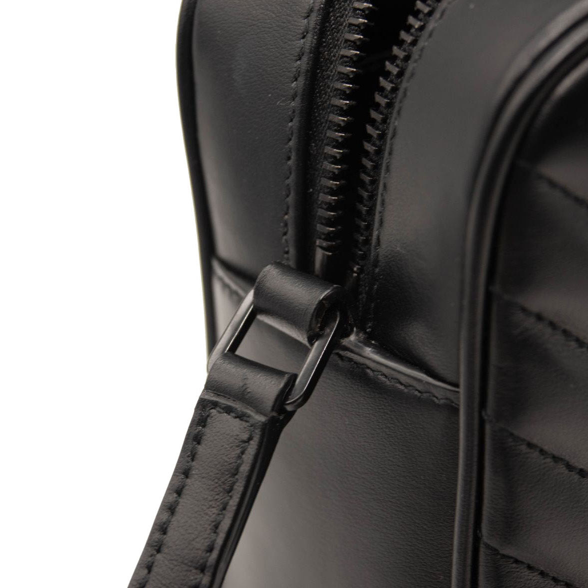 NEW SAINT LAURENT Calfskin Matelasse Monogram Monochrome Lou Camera Bag Black Noir