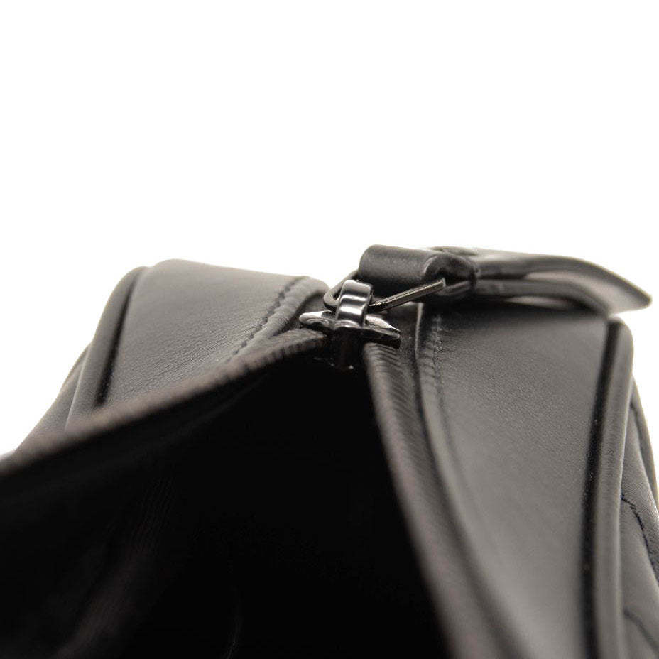 NEW SAINT LAURENT Calfskin Matelasse Monogram Monochrome Lou Camera Bag Black Noir