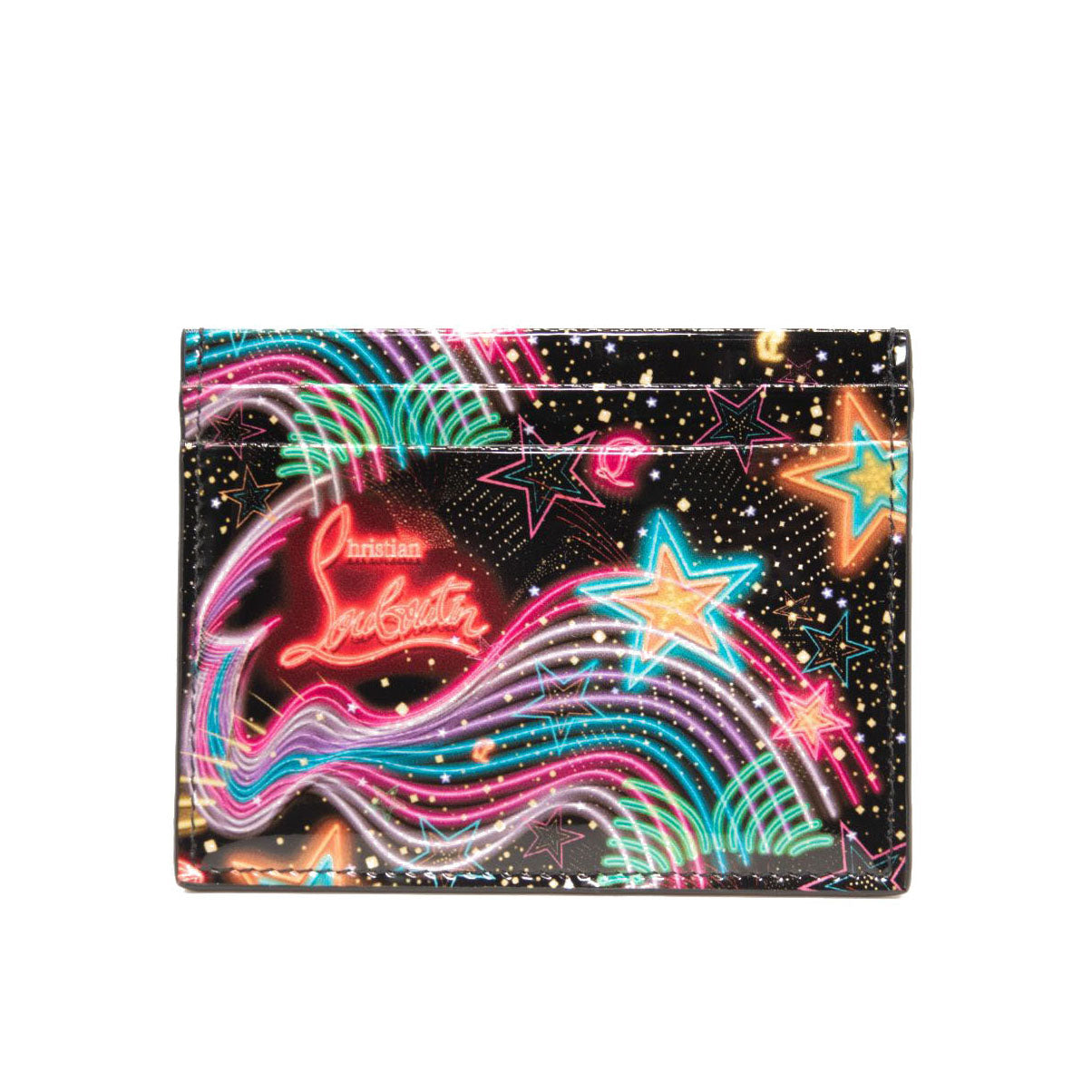 NEW Christian Louboutin Kios Starlight Print Patent Leather Card