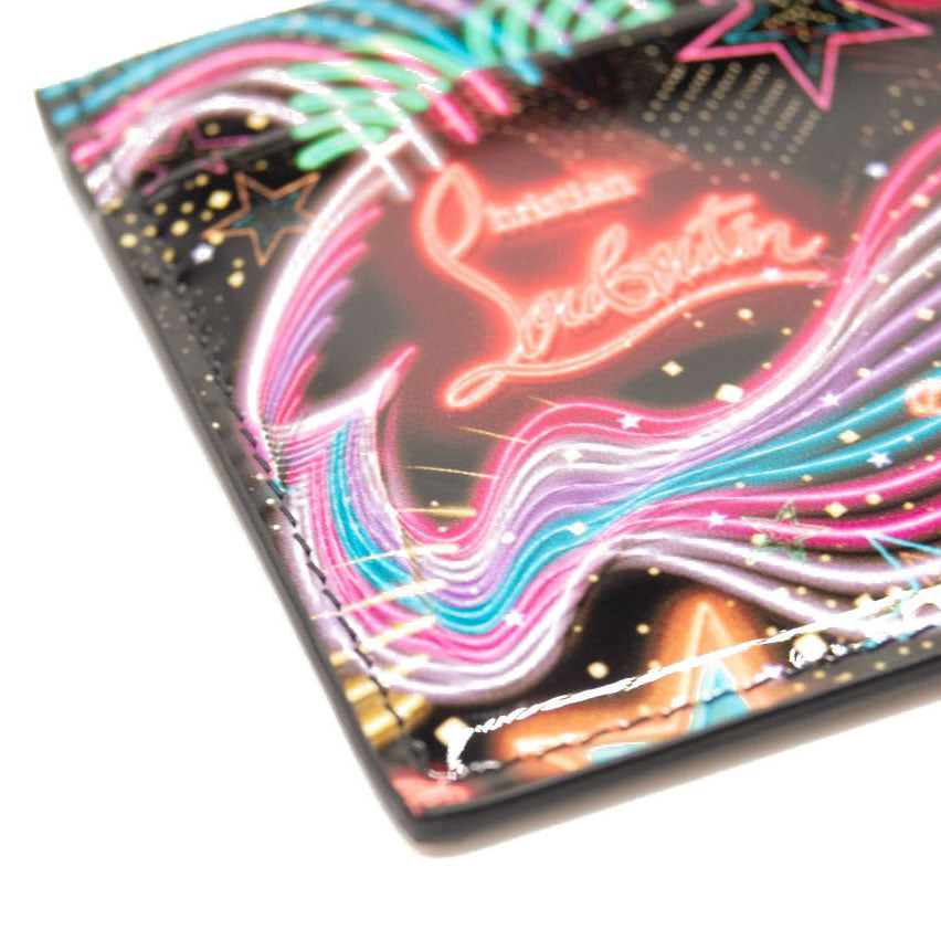 NEW Christian Louboutin Kios Starlight Print Patent Leather Card Holder