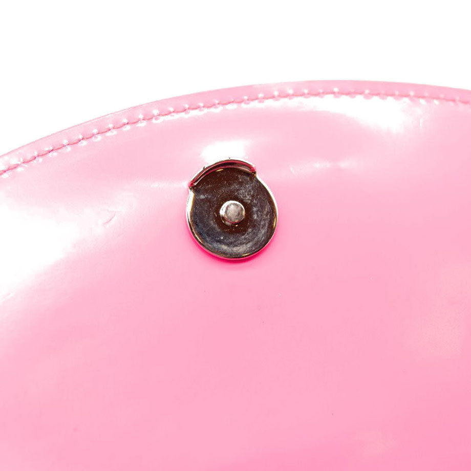 NEW Christian Louboutin Loubi54 Leather Wallet on a Chain Fluo Pink