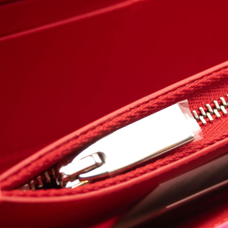 NEW Christian Louboutin Loubi54 Leather Wallet on a Chain Fluo Pink