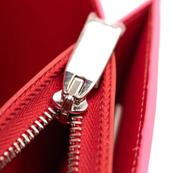 NEW Christian Louboutin Loubi54 Leather Wallet on a Chain Fluo Pink