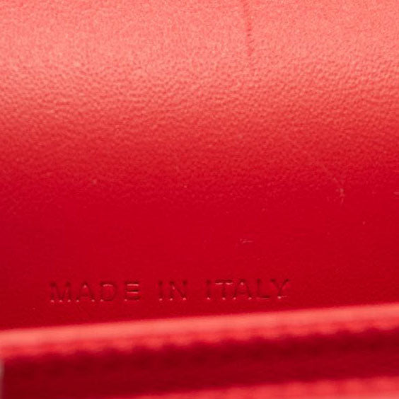 NEW Christian Louboutin Loubi54 Leather Wallet on a Chain Fluo Pink