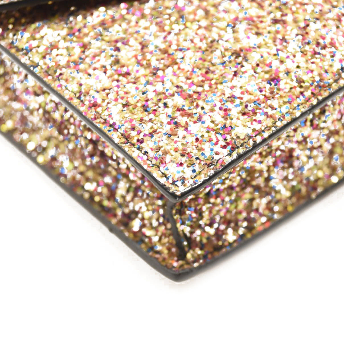 Saint Laurent Glitter Monogram Envelope Chain Wallet Multicolor