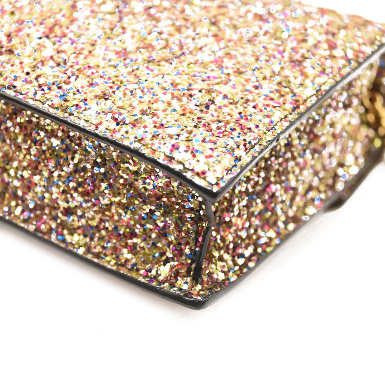 Saint Laurent Glitter Monogram Envelope Chain Wallet Multicolor