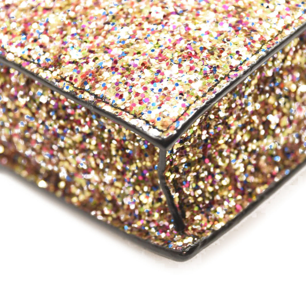 Saint Laurent Glitter Monogram Envelope Chain Wallet Multicolor