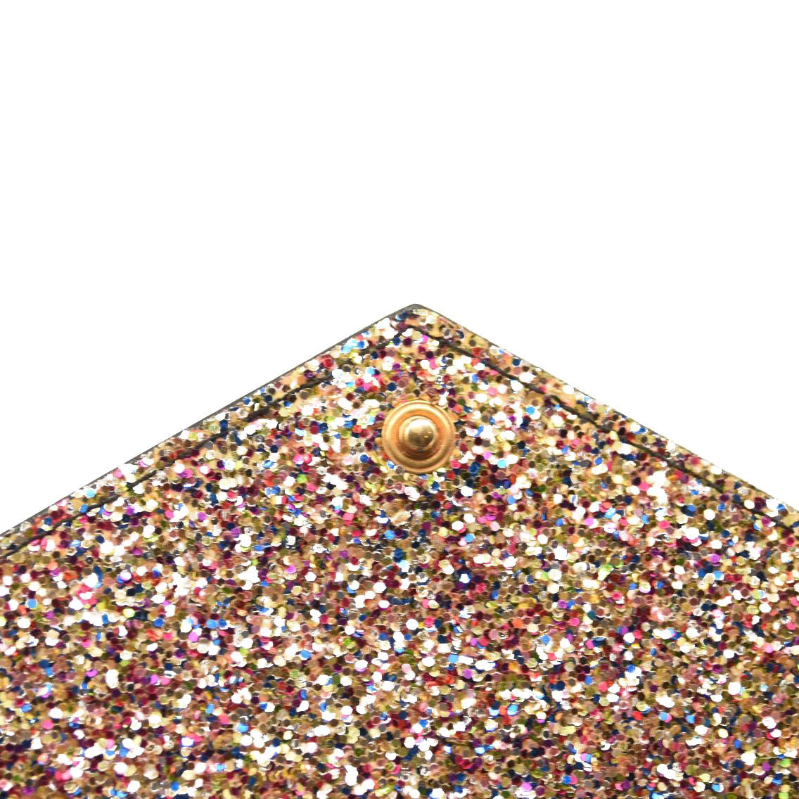 Saint Laurent Glitter Monogram Envelope Chain Wallet Multicolor