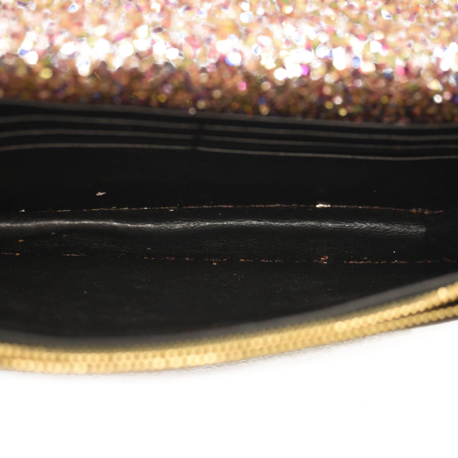 Saint Laurent Glitter Monogram Envelope Chain Wallet Multicolor