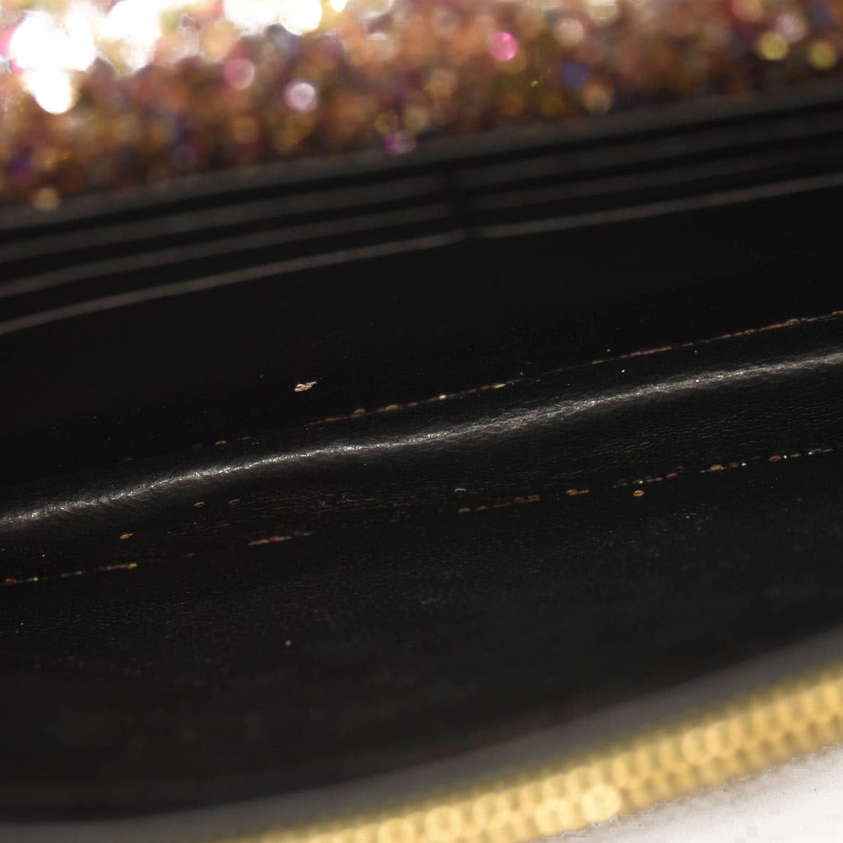 Saint Laurent Glitter Monogram Envelope Chain Wallet Multicolor