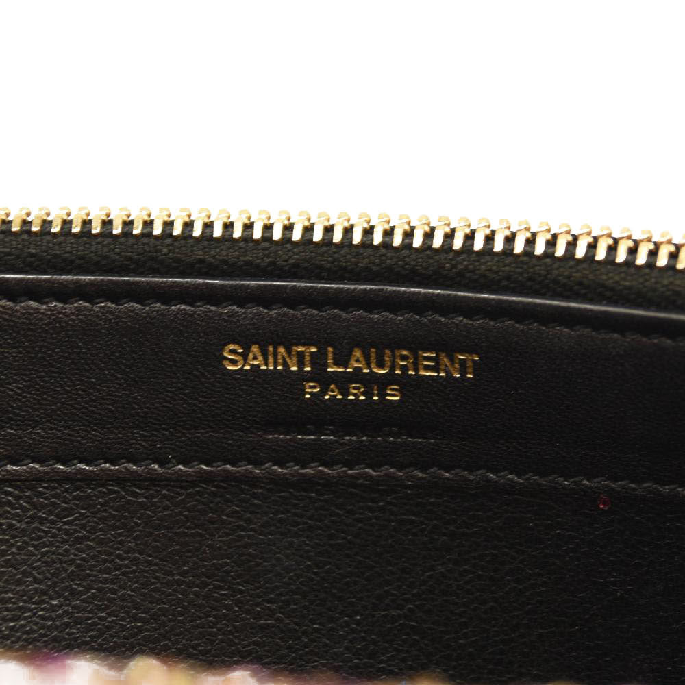 Saint Laurent Glitter Monogram Envelope Chain Wallet Multicolor