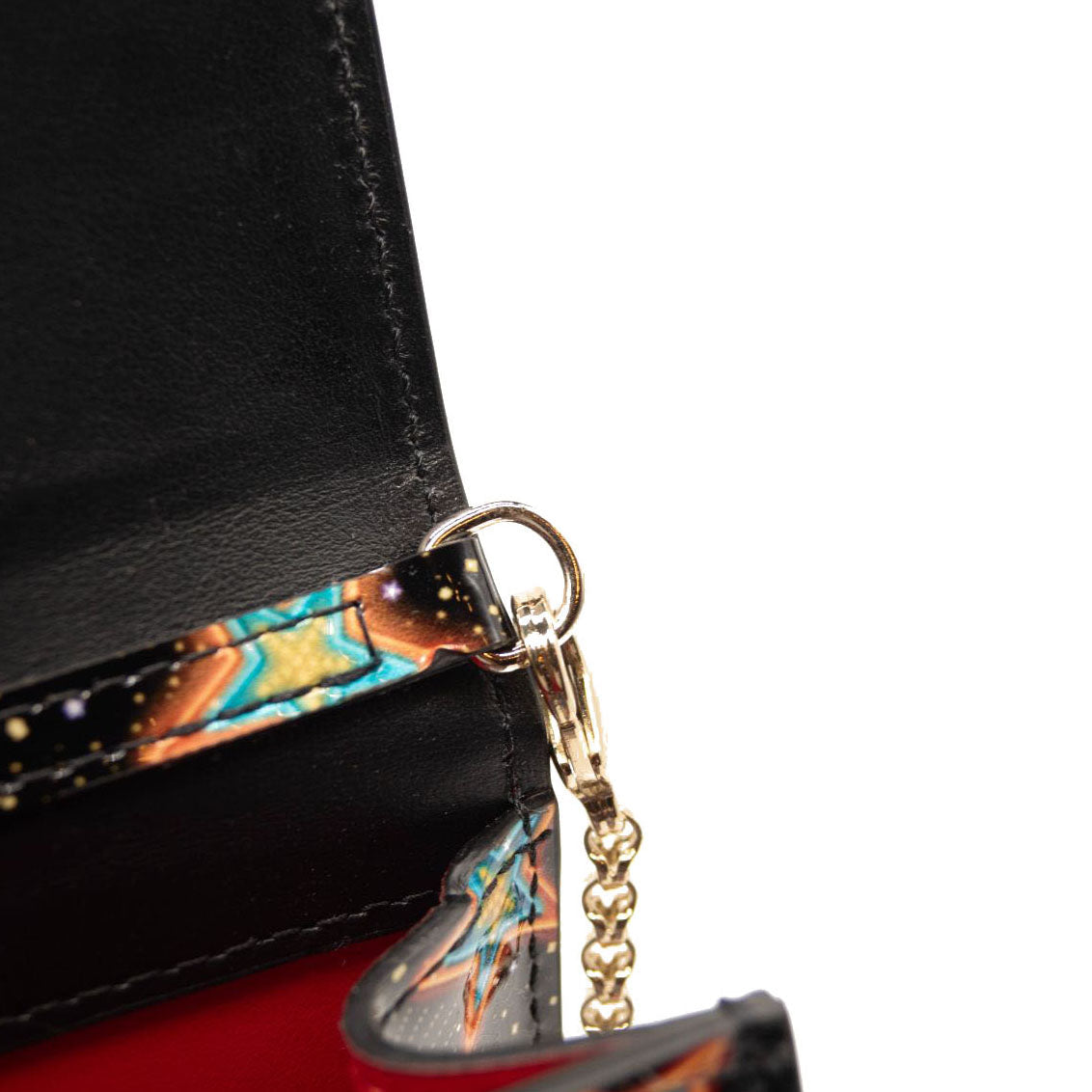 NEW Christian Louboutin Cabata Starlight Patent Leather Clutch Crossbody Chain