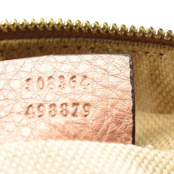 GUCCI Metallic Pebbled Calfskin Small Soho Disco Bag Pink Rose Gold