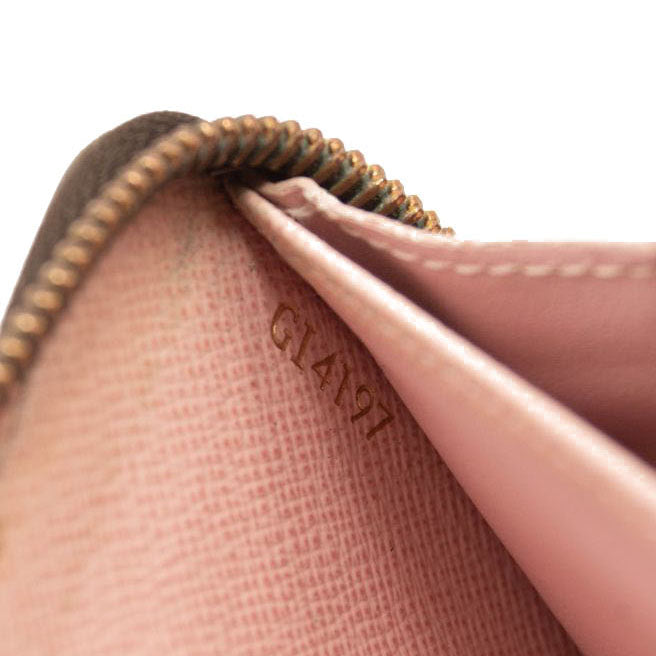Louis Vuitton Damier Ebene Zippy Wallet Rose Ballerine