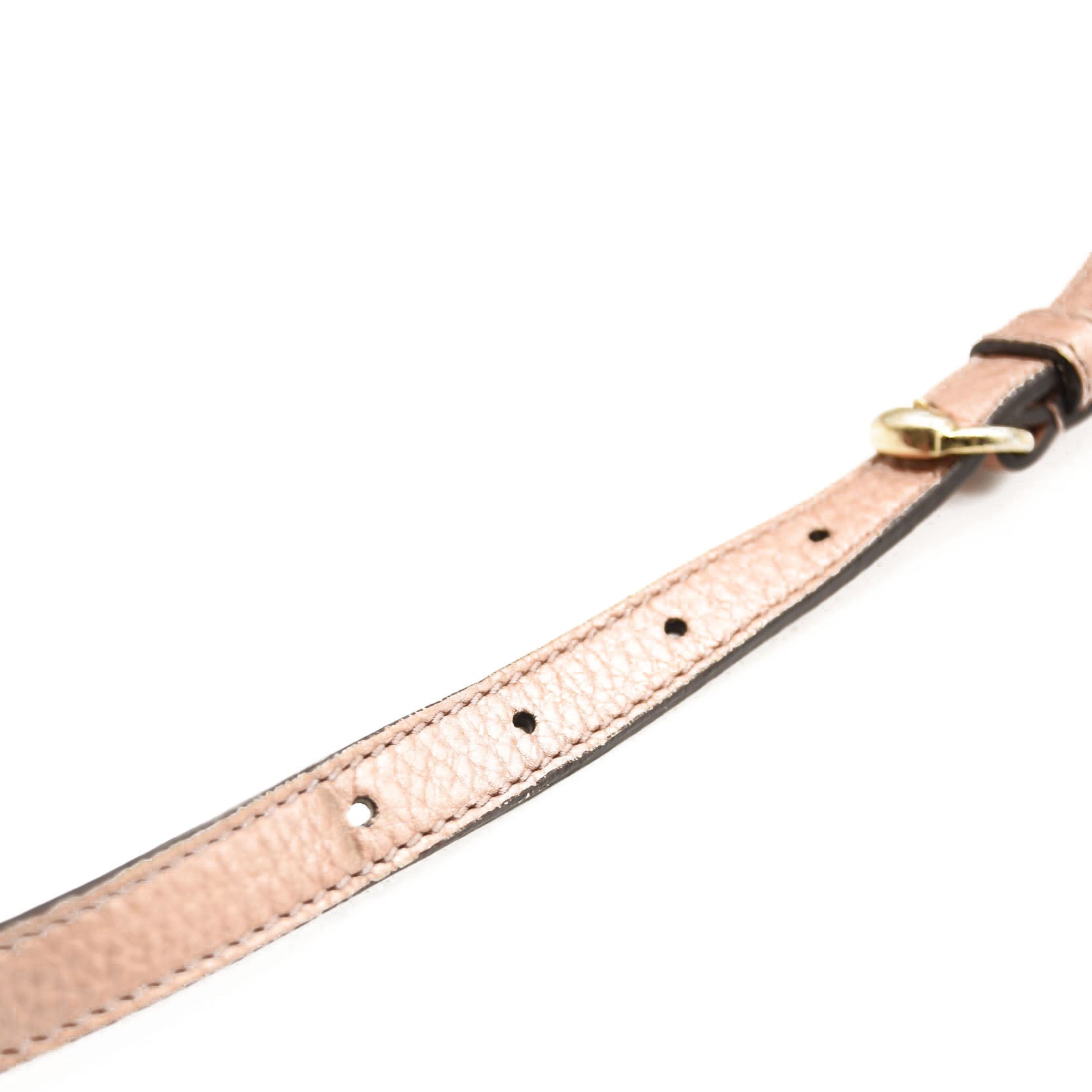 GUCCI Metallic Pebbled Calfskin Small Soho Disco Bag Pink Rose Gold