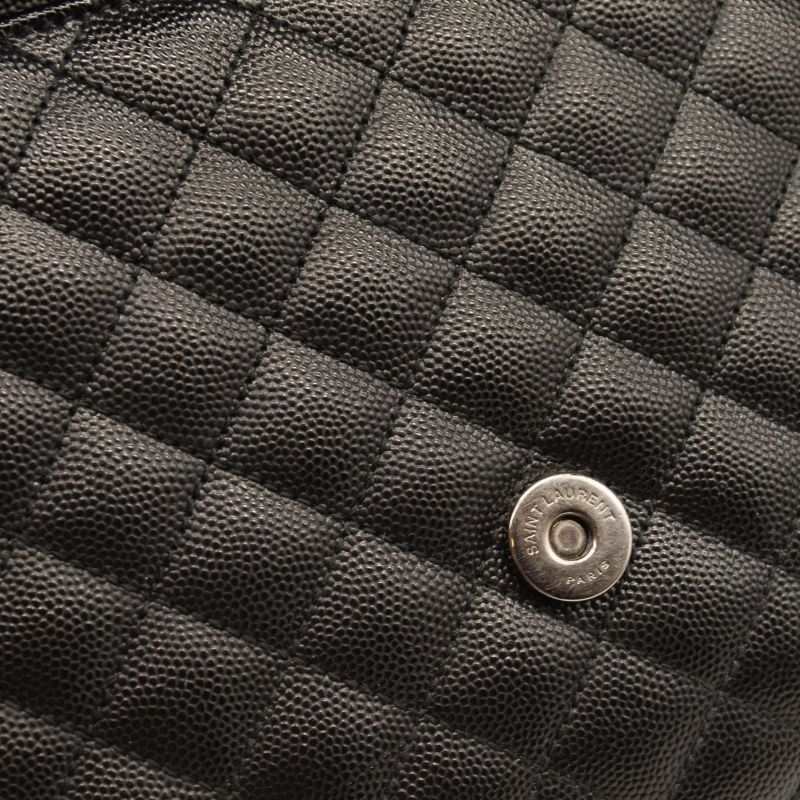 NEW $3050 Saint Laurent Medium Envelope Chain Shoulder Bag Black Noir Mixed Matelasse