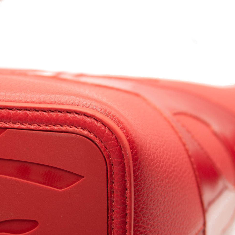 NEW Christian Louboutin Cabata Logo Calfskin Leather Tote Red