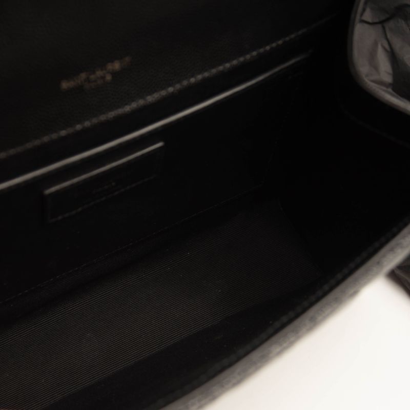 NEW $3050 Saint Laurent Medium Envelope Chain Shoulder Bag Black Noir Mixed Matelasse