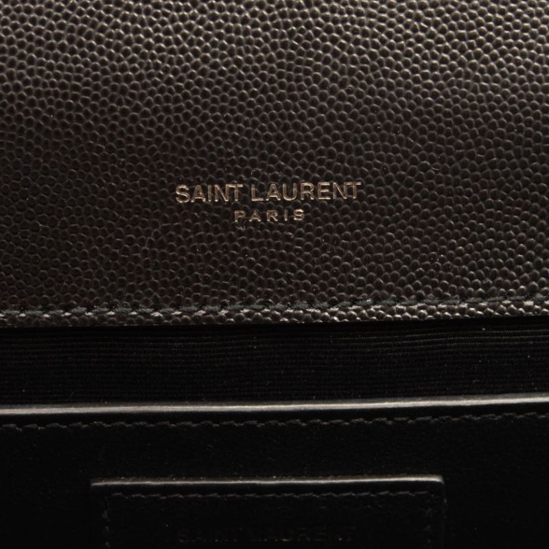 NEW $3050 Saint Laurent Medium Envelope Chain Shoulder Bag Black Noir Mixed Matelasse
