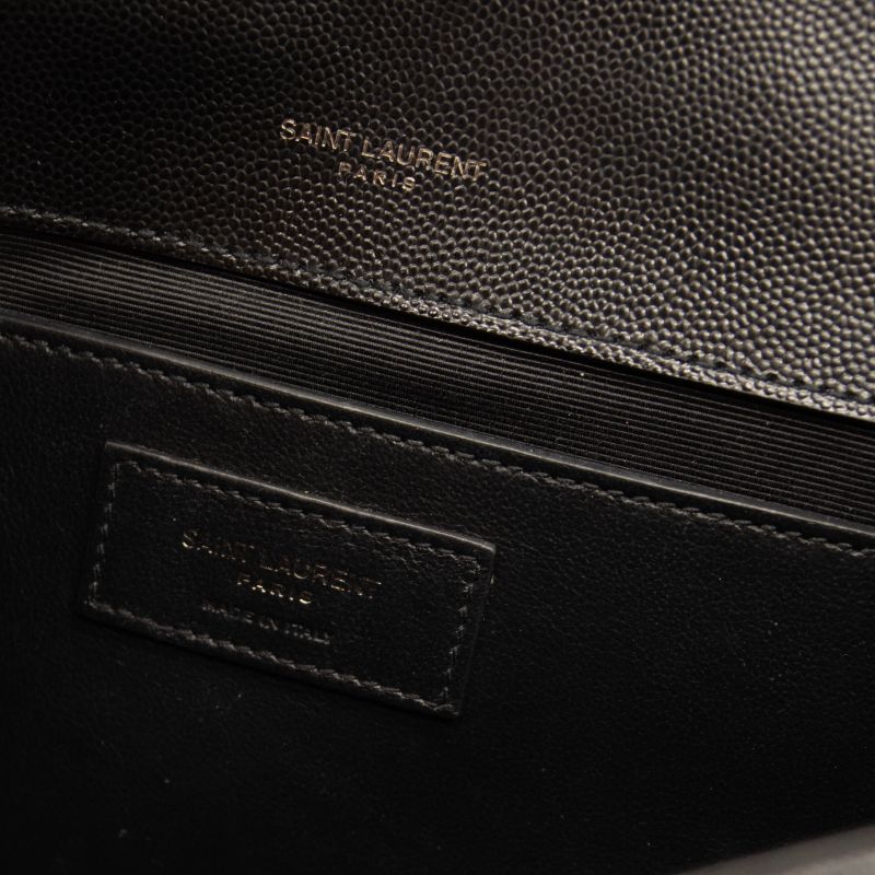 NEW $3050 Saint Laurent Medium Envelope Chain Shoulder Bag Black Noir Mixed Matelasse