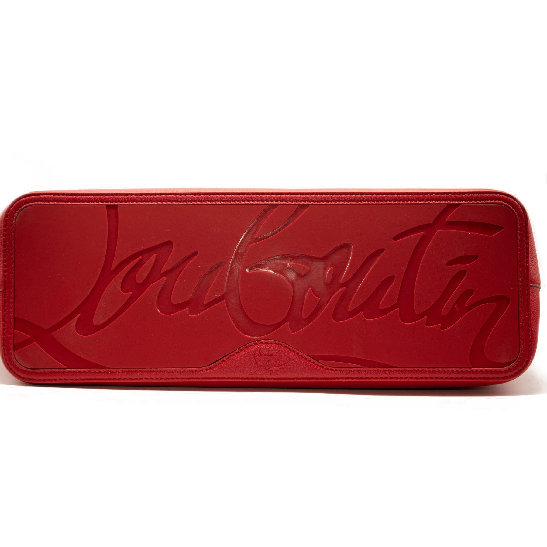NEW Christian Louboutin Cabata Logo Calfskin Leather Tote Red
