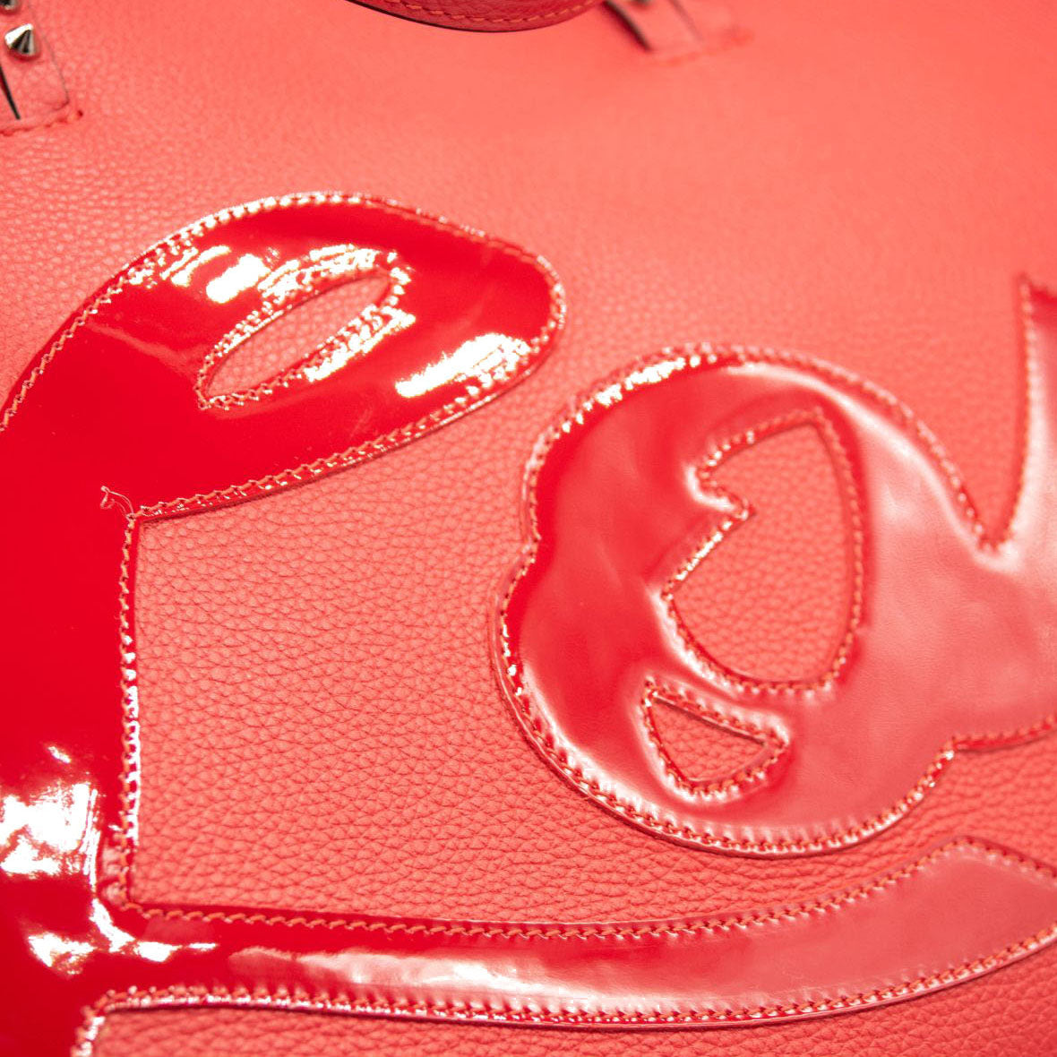 NEW Christian Louboutin Cabata Logo Calfskin Leather Tote Red