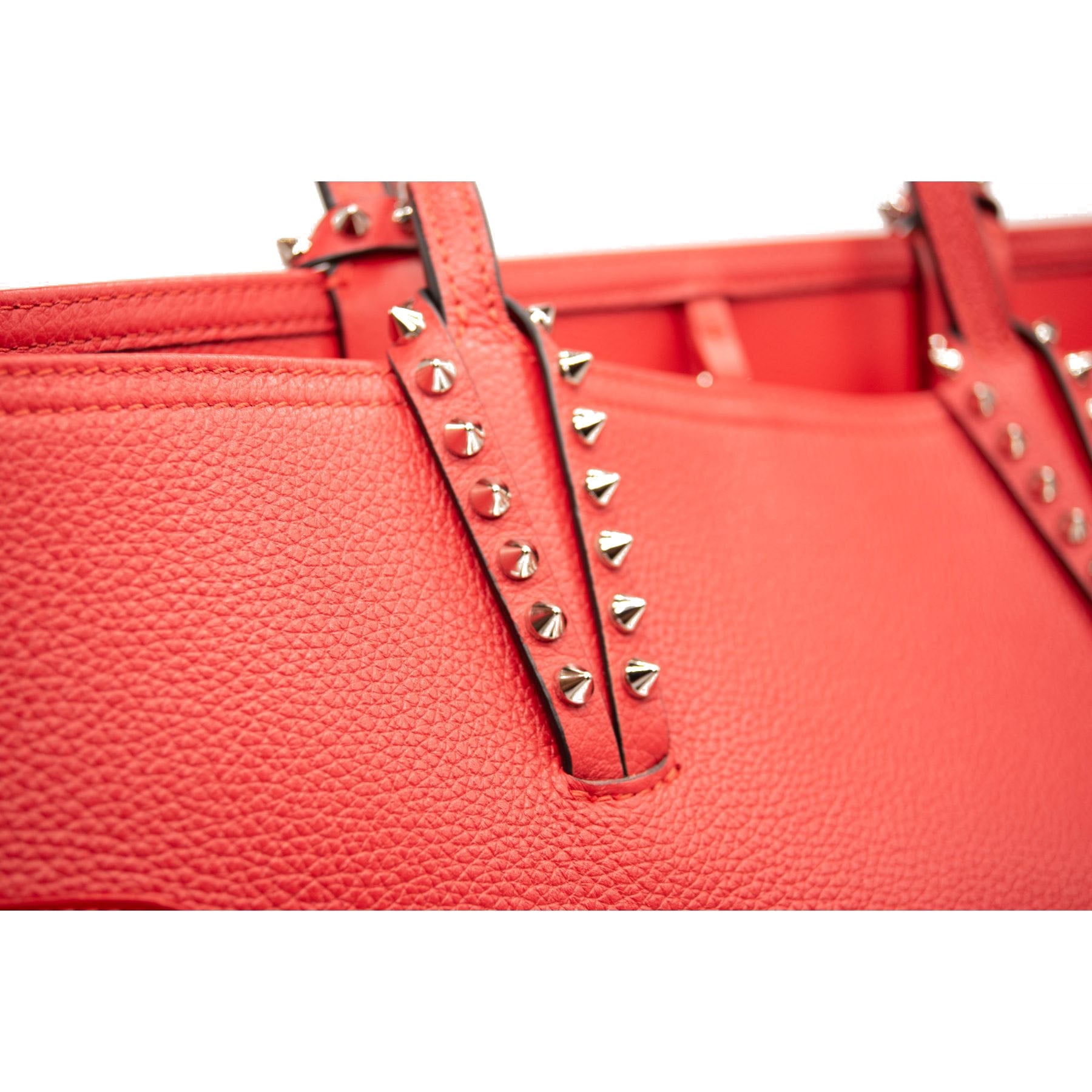 NEW Christian Louboutin Cabata Logo Calfskin Leather Tote Red