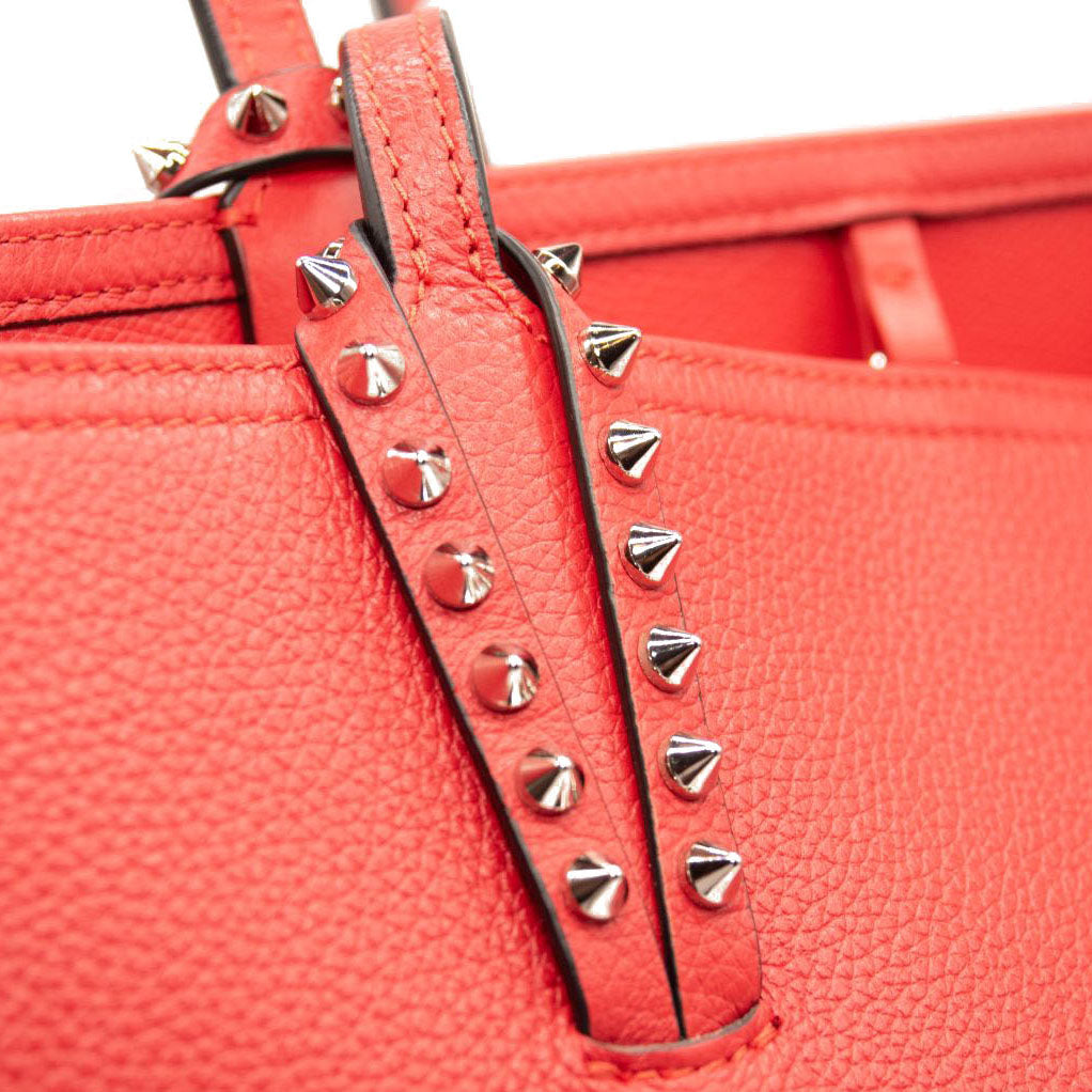 NEW Christian Louboutin Cabata Logo Calfskin Leather Tote Red