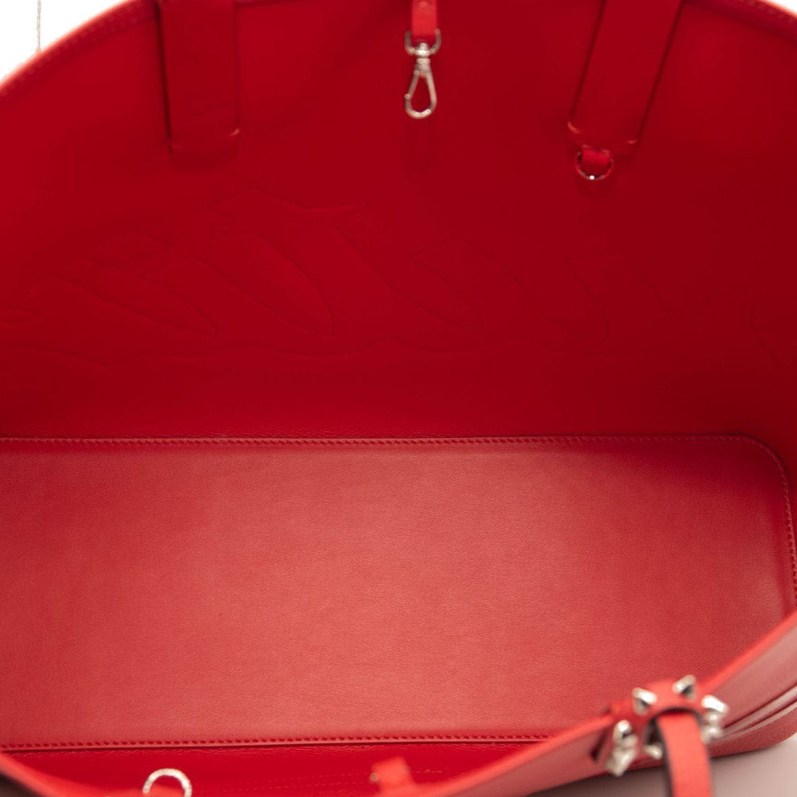 NEW Christian Louboutin Cabata Logo Calfskin Leather Tote Red