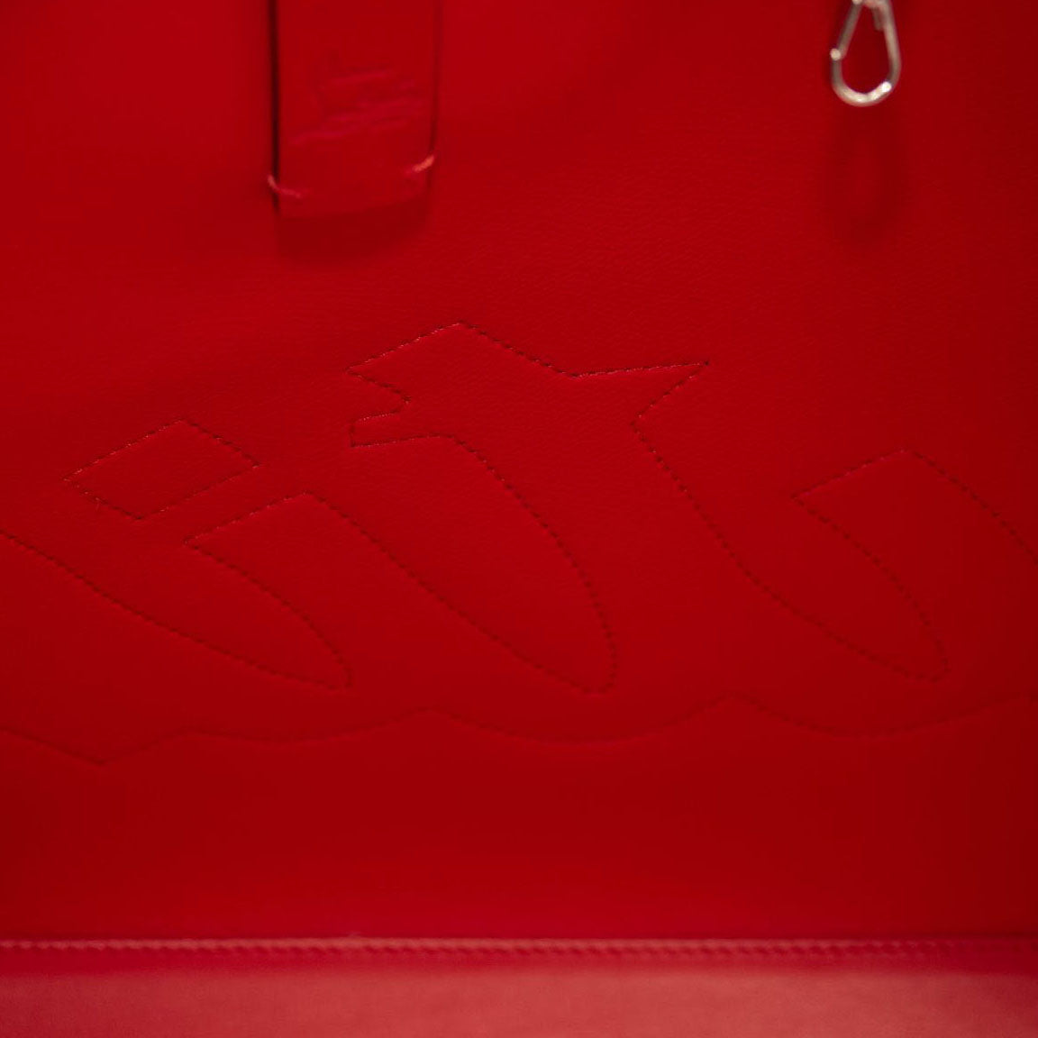 NEW Christian Louboutin Cabata Logo Calfskin Leather Tote Red