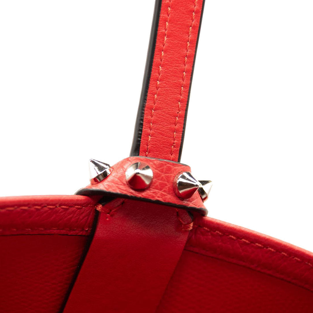 NEW Christian Louboutin Cabata Logo Calfskin Leather Tote Red