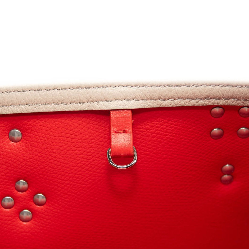 NEW Christian Louboutin Cabata Studded Leather Tote Goose Grey