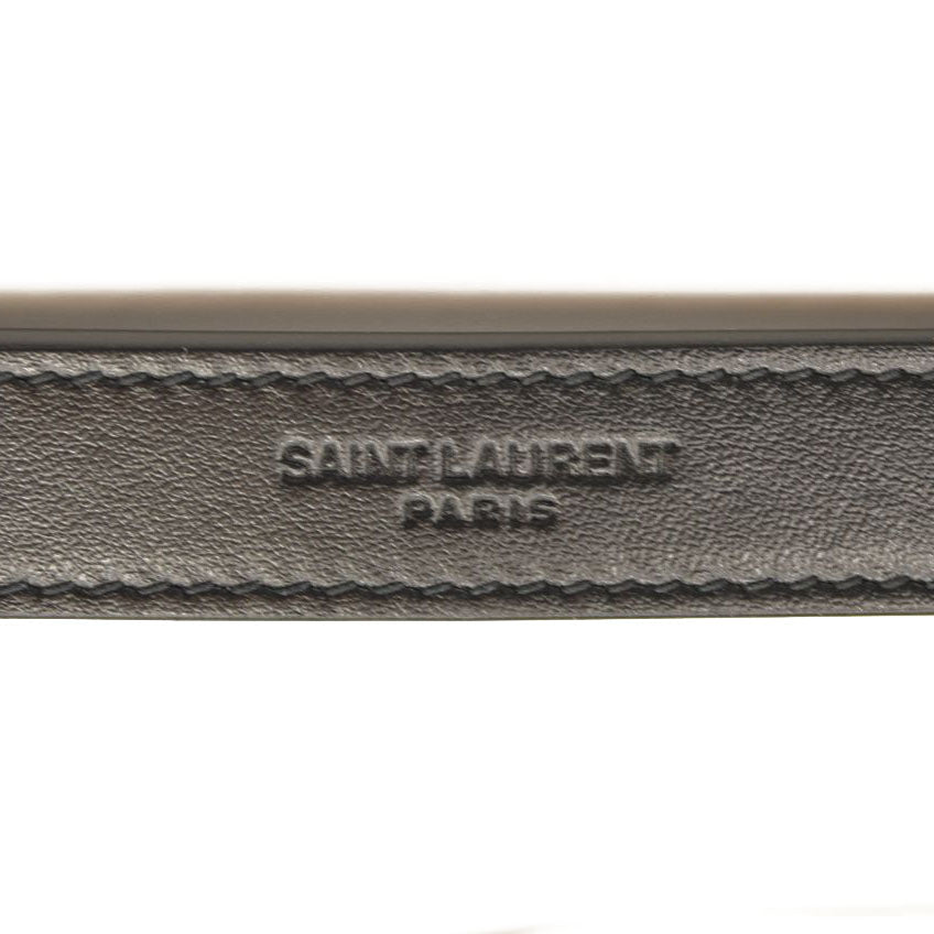 NEW SAINT LAURENT Calfskin Y Quilted Monogram Monochrome Medium Loulou Chain Satchel Black