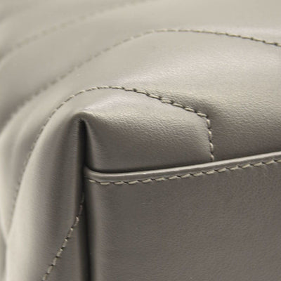 NEW SAINT LAURENT Calfskin Y Quilted Monogram Medium Loulou Chain Satchel Storm