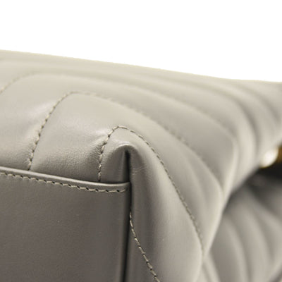 NEW SAINT LAURENT Calfskin Y Quilted Monogram Medium Loulou Chain Satchel Storm