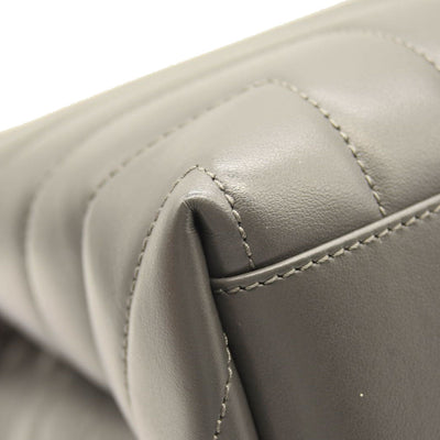 NEW SAINT LAURENT Calfskin Y Quilted Monogram Medium Loulou Chain Satchel Storm