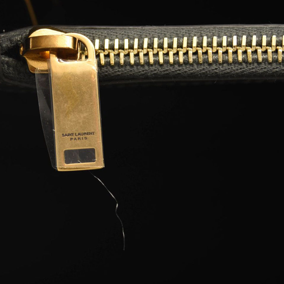 NEW SAINT LAURENT Calfskin Y Quilted Monogram Medium Loulou Chain Satchel Storm