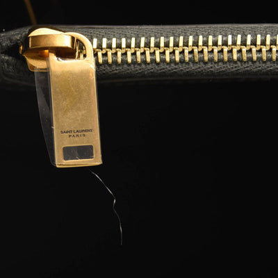 NEW SAINT LAURENT Calfskin Y Quilted Monogram Medium Loulou Chain Satchel Storm