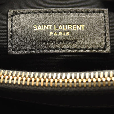 NEW SAINT LAURENT Calfskin Y Quilted Monogram Medium Loulou Chain Satchel Storm