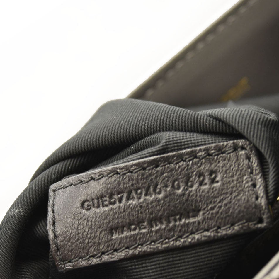 NEW SAINT LAURENT Calfskin Y Quilted Monogram Medium Loulou Chain Satchel Storm