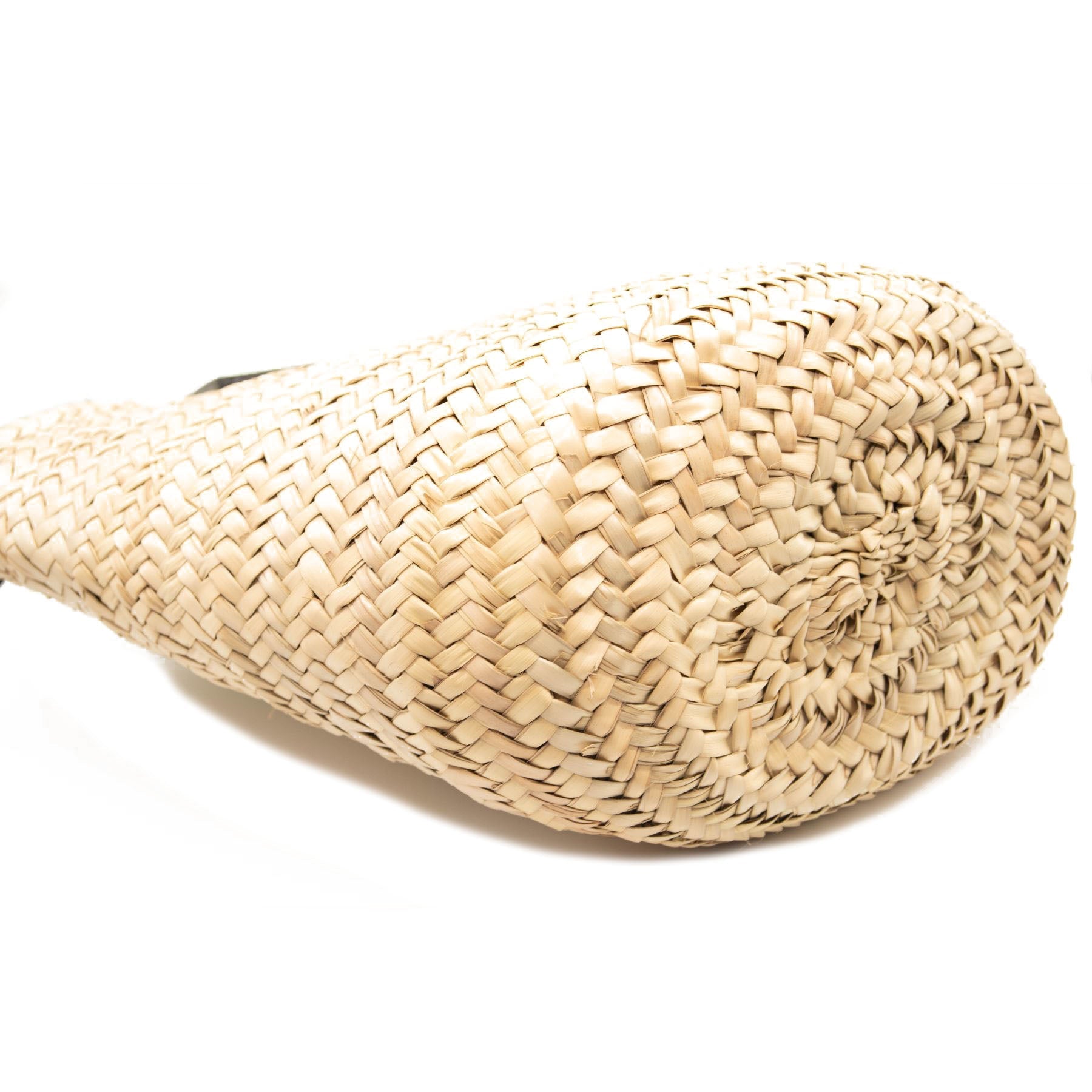 NEW CHRISTIAN LOUBOUTIN Woven Straw Loubishore Tote Studio Green