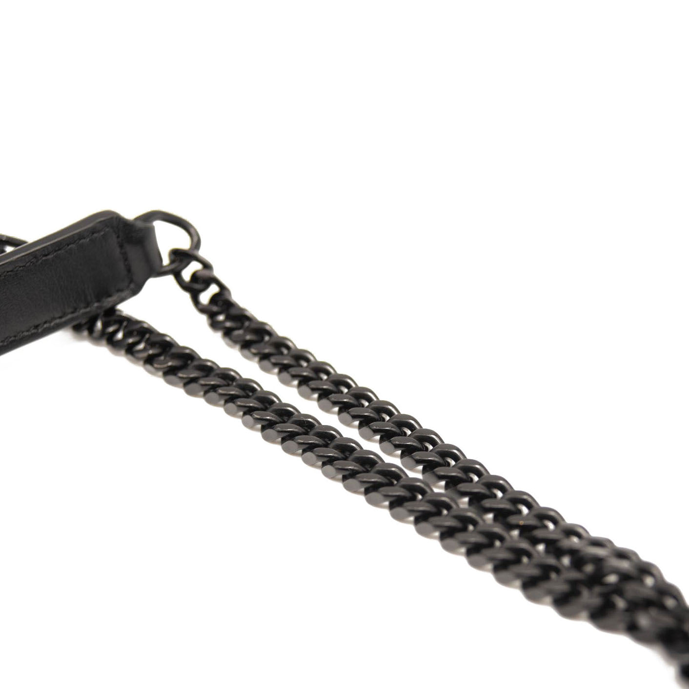 NEW SAINT LAURENT Calfskin Y Quilted Monogram Monochrome Small Loulou Chain Satchel Black