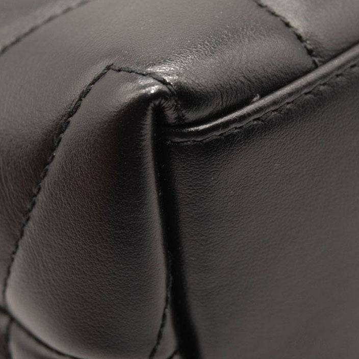 NEW SAINT LAURENT Calfskin Y Quilted Monogram Monochrome Small Loulou Chain Satchel Black