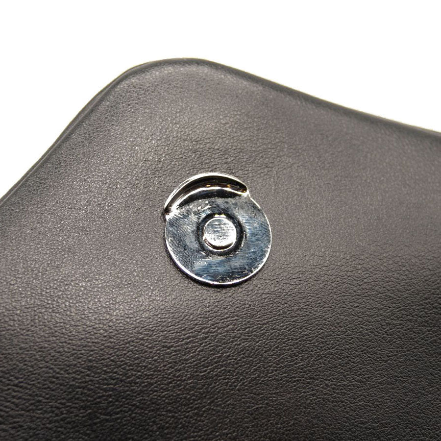 USED SAINT LAURENT Calfskin Y Quilted Monogram Monochrome Small Loulou Chain Satchel Black