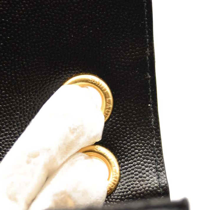 NEW SAINT LAURENT Grain De Poudre Textured Mixed Matelasse Triquilt Medium Monogram Satchel Black