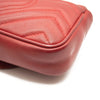 Gucci Calfskin Matelasse Super Mini GG Marmont Shoulder Bag Hibiscus Red